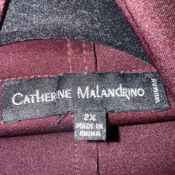 Catherine Malndrino Burgundy faux leather Jacket size 2x - Picture 8 of 10